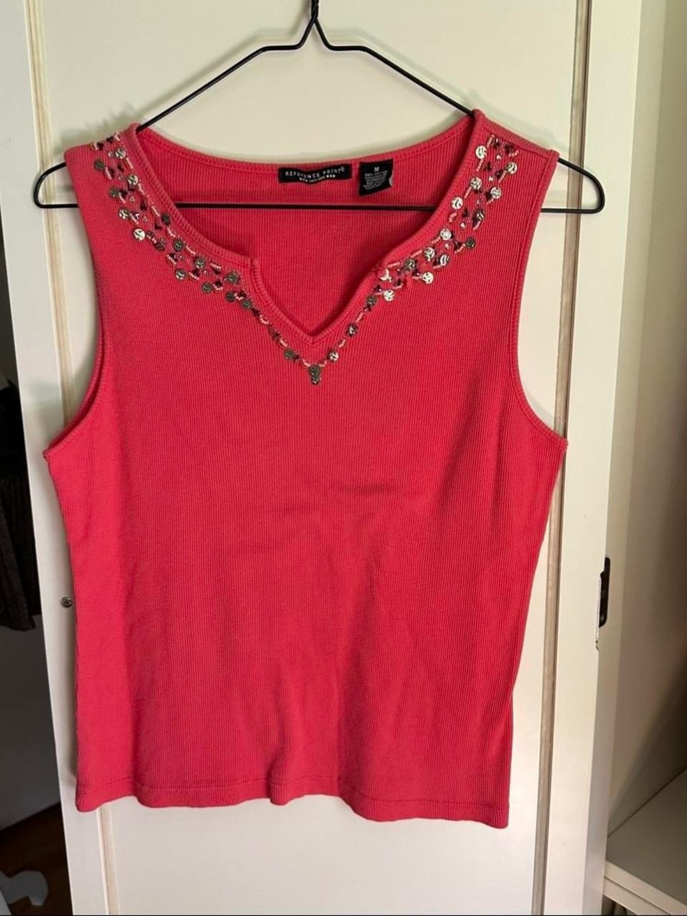 Pink beaded tank top
